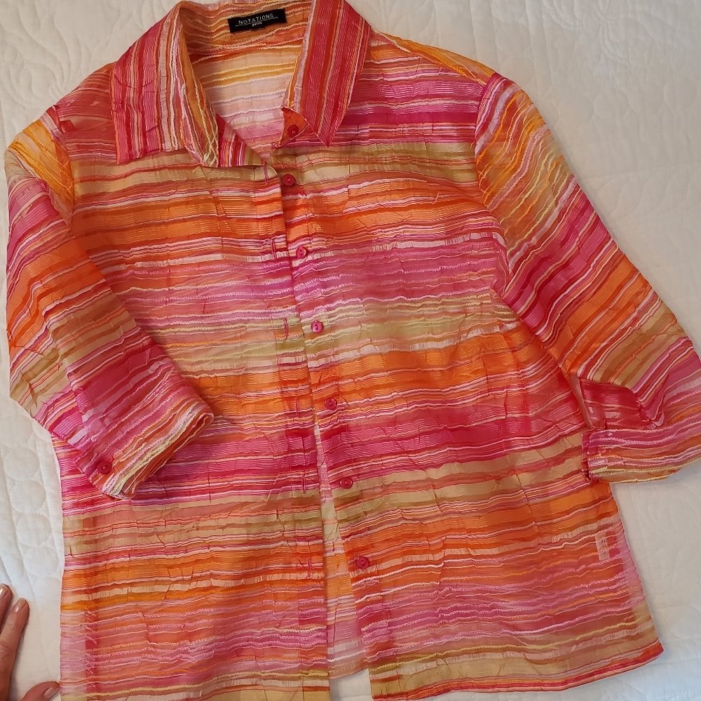 Sheer over blouse